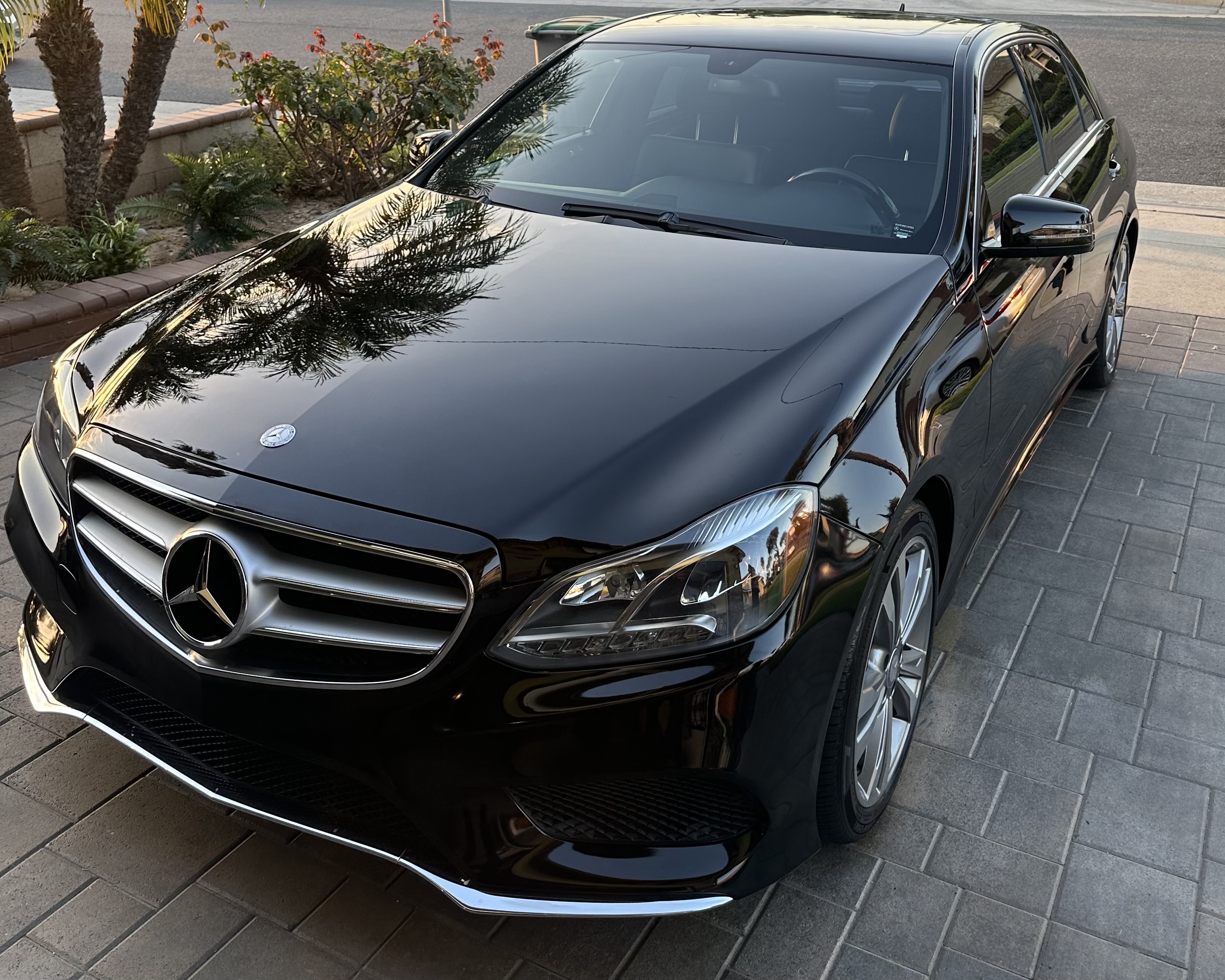 Black Mercedes after mobile detailing service